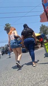 [oc] Beautiful lady with nice legs and sexy denim skirt