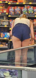 White Girl Shorts Bent Over