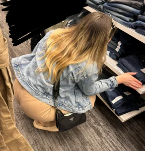 Hot Mom in Tan Ribbed Flares