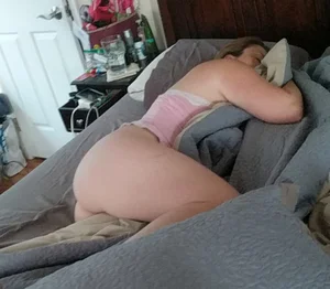 Chubby Girl Asleep in Bed Home Candid