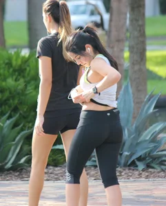 Sexy runners in spandex with nice asses, see through leggings and vpl