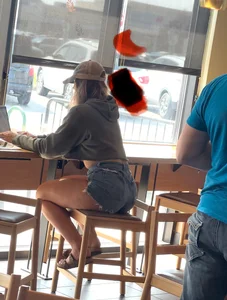 Fit pawg studying at Starbucks