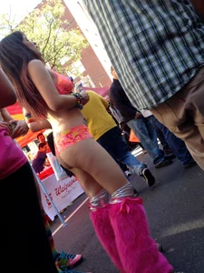 Promo girl in a sexy little outfit