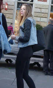 Fit Booty and Legs in Tights Street Candid