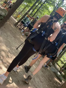 Fantastic fit butt sweat at hiking park