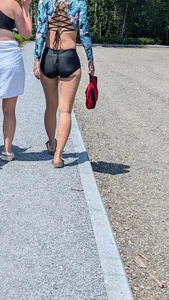 Very tight Girl in black bikini