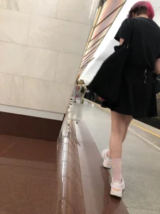 Cute Candid Teen With Red Hair in a Skirt Subway Creepshots Gallery
