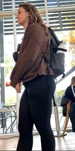 True Pawg in yoga pants and upshot at coffee line