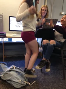 Nice Chubby Legs in Shorts Candid Photos