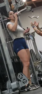 Gorgeous Latina w short shorts at the gym!