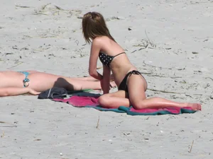 Skinny and sexy teen on the beach