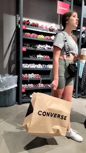 Sexy Candid Girl in a Top And Tight Shorts at the Store Creepshot