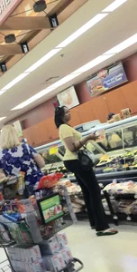 Big booty ebony milf out shopping in tight black leggings