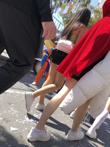 Carnival girls wearing pantyhose, spandex shorts, stockings, skirts and other outfits