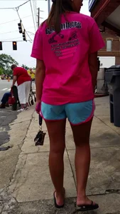 Tanned Girl in Flip-flops on the Street Candid Photos