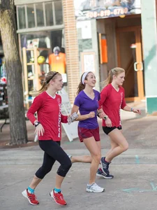 Candid track girls and runners