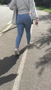 Juicy student ass in a tight pants