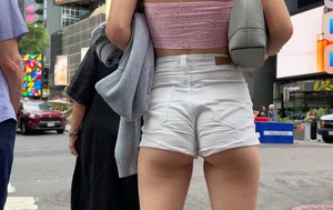 beautiful young girl with slim legs