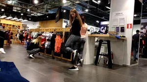 Hottest Booty in Yoga Pants in the Sporting Goods Store