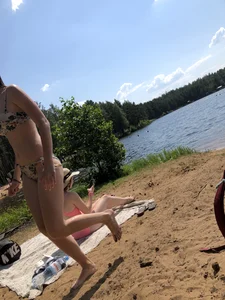 Gorgeous Tall And Skinny Girl With Long Legs Walking Out of the Water And Lying With Spread Legs on the Beach Creepshots Gallery
