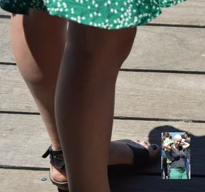 Hot Legs And Feet in Sandals Closeup Creepshot on a Street
