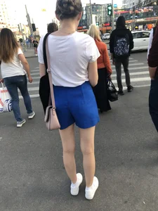 Sexy street candid girl in shorts