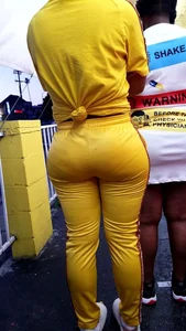 Ebony showing VPL in outfit