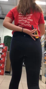 Teen at Work in Leggings
