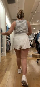 Blonde in white shorts squatting and cleaning (oc)