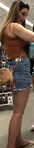 Pretty busty milf in shorts