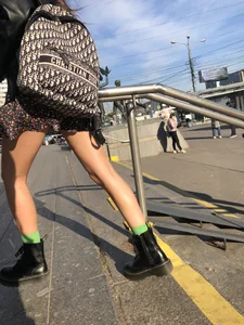 Beautiful Candid Girl With Tattooed (And Slightly Hairy) Legs in Boots and a Dress Public Bus Creepshots Gallery