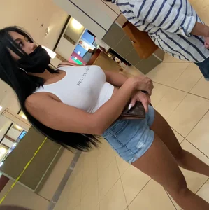 Crazy hot candid braless Asian dime with delicious suckable nipples showing in her sexercise shirt
