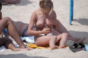 Verna topless beach girls out in the sun