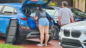 Neighbors PHAT ASS  in shorts