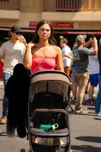 (OC) Pink tube top leggy MILF gorgeous face