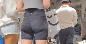 Red head babe with tight Ass in LULU Shorts   / not Oc