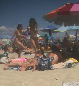 Nude beach and topless girls