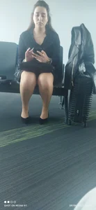 Girls with hot legs sitting in public places