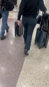 PAWG Hotwife in Tight Jeans Capped at Airport (OC + GIFS)
