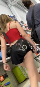 Sexy cheeks hanging out shopping with her mom