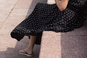 Candid closeups of female feet in public places and otherwise