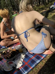 Cute Teen Girl in Swimsuit Sitting on Top of Her Boyfriend Creepshots Gallery