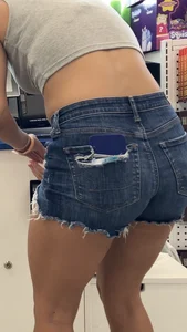 Jean shorts legs and booty 0710