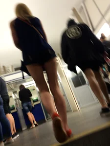 Hot Blonde with Long Skinny Legs Subway Creepshot