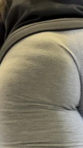 Slightly Chubby White Girl Jiggling In Grey Sweatpants