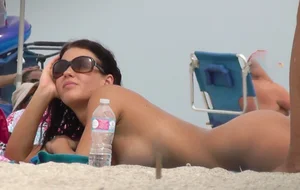 Nude beach and topless girls
