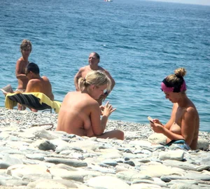 Nude beach and topless girls