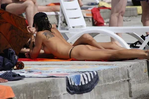 Nude beach and topless girls