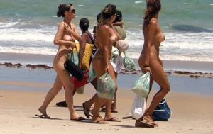 Nude beach and topless girls