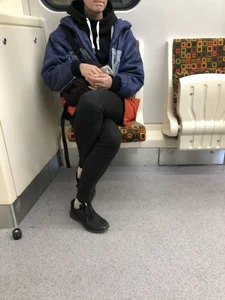 Girl with Skinny Legs in Subway Train Candid